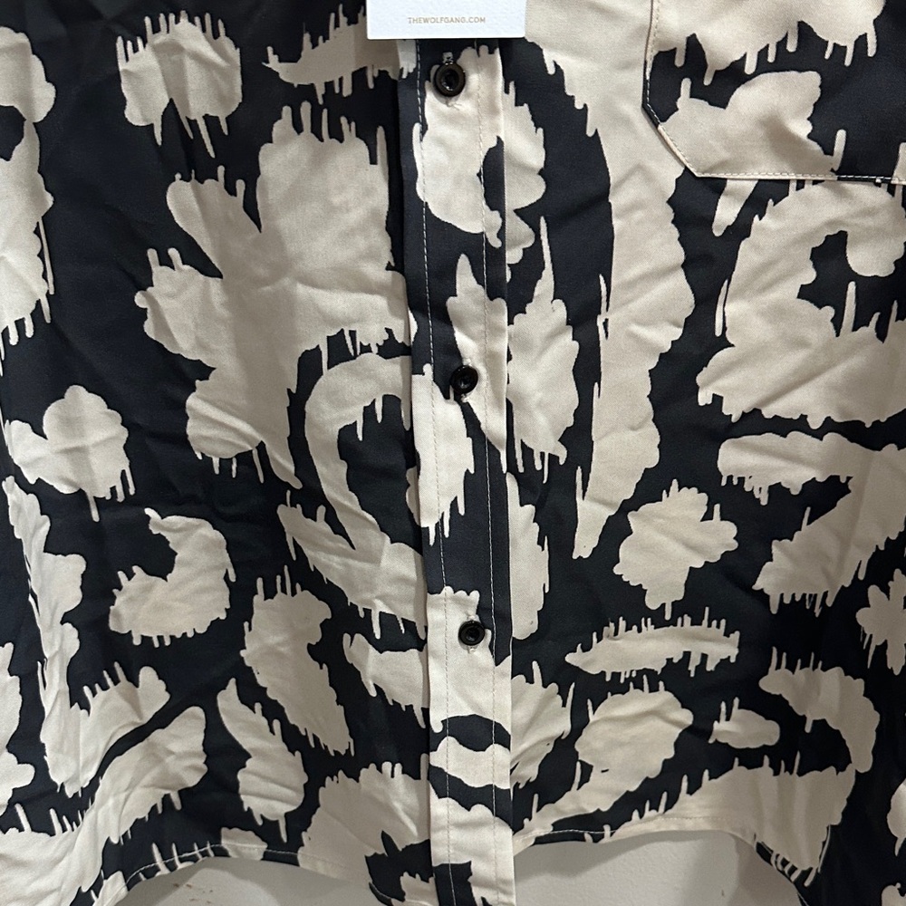 The wolf Gang Black and White Women's Button Down Shirt - Picture 5 of 12